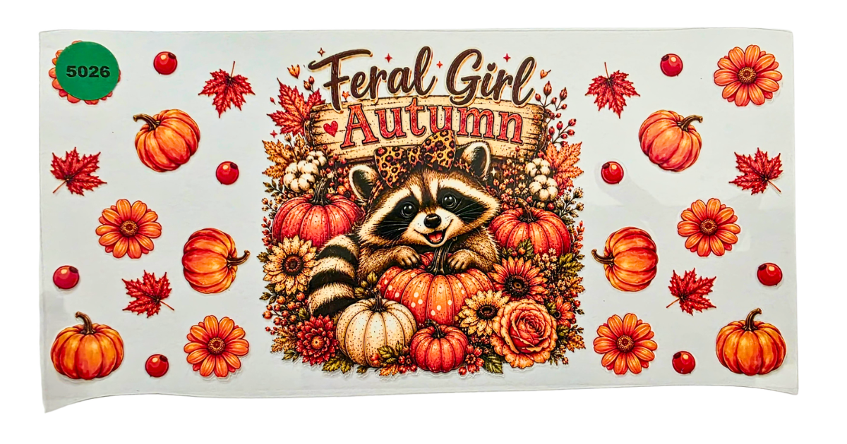 5026 FERAL AUTUMN GIRL CUP DECAL