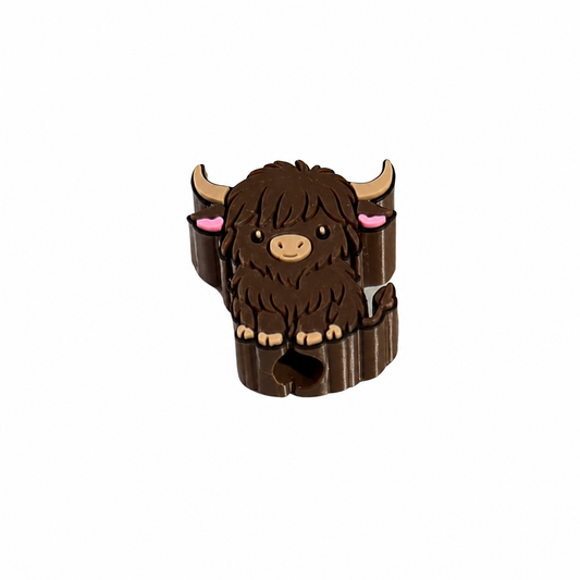 HIGHLAND COW STRAW TOPPER