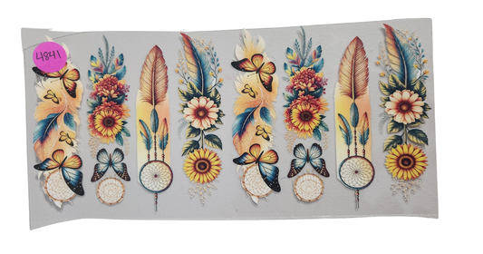 4841 DREAMCATCHER, SUNFLOWER, BUTTERFLY CUP DECAL
