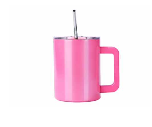 12oz DARK PINK STAINLESS STEEL MUG (DECAL ONLY)