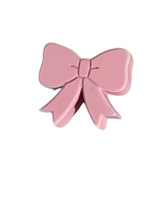 PINK BOW STRAW TOPPER