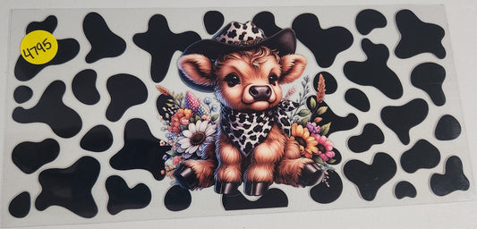 4795 HIGHLAND COW CUP DECAL ( DOUBLE SIDED)