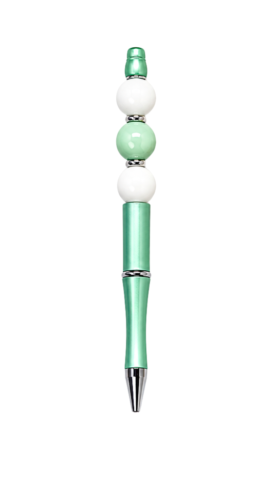 MINT PEN WITH MINT AND WHITE BEADS