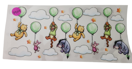 4909 WINNIE THE POOH GREEN BALLOON CUP DECAL