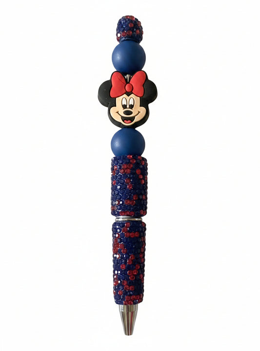 MINNIE BEADED PEN WITH DARK BLUE BEADS