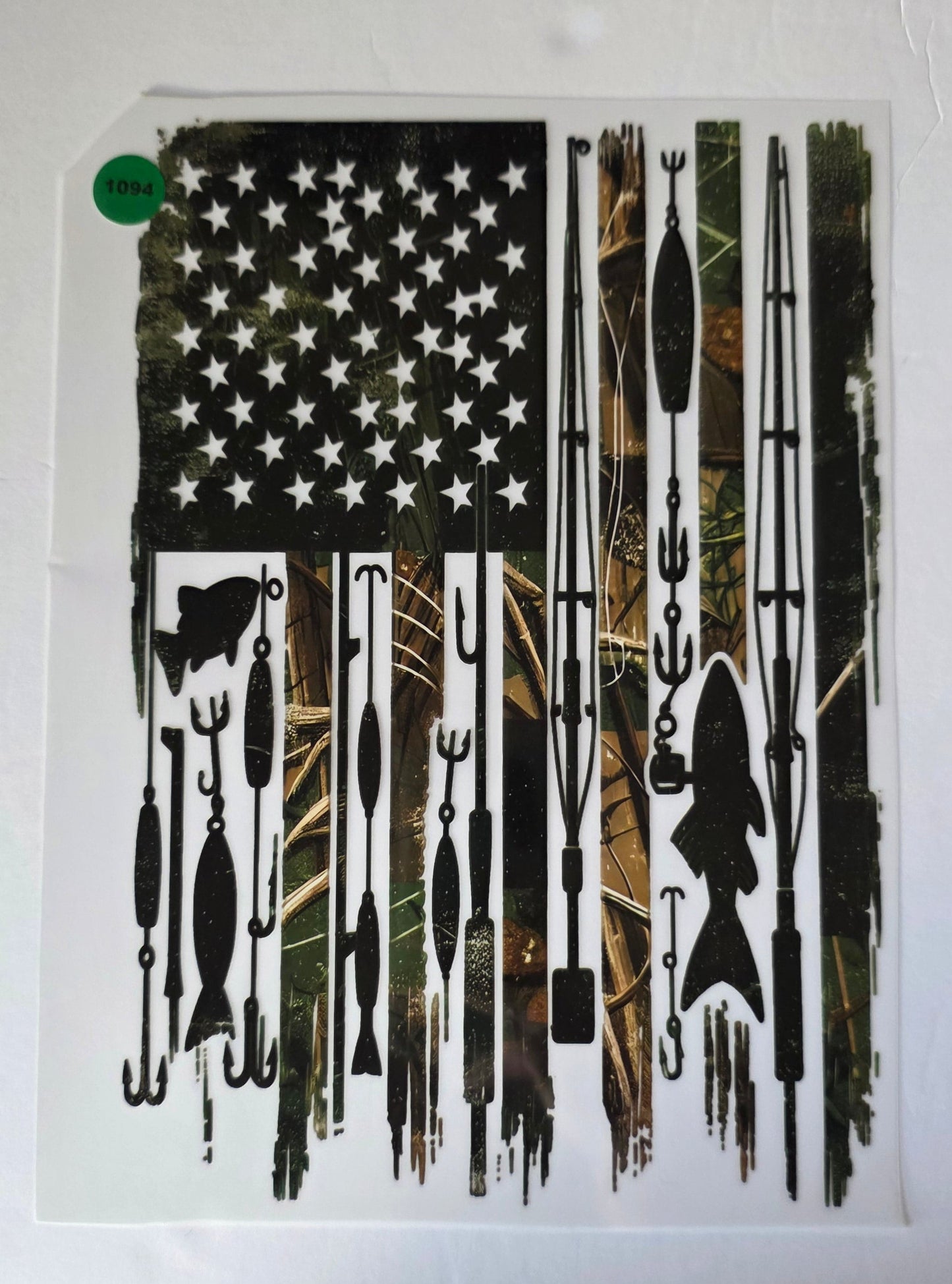 1094 FISHING FLAG SHIRT TRANSFER