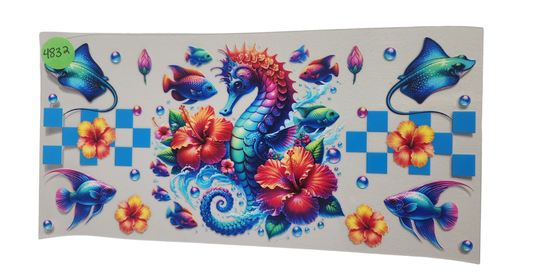 4832 SEAHORSE CUP DECAL