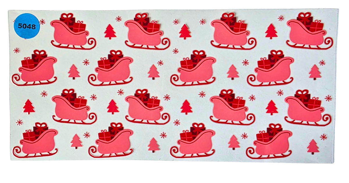 5048 CHRISTMAS SLEIGH CUP DECAL