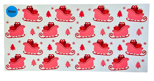 5048 CHRISTMAS SLEIGH CUP DECAL