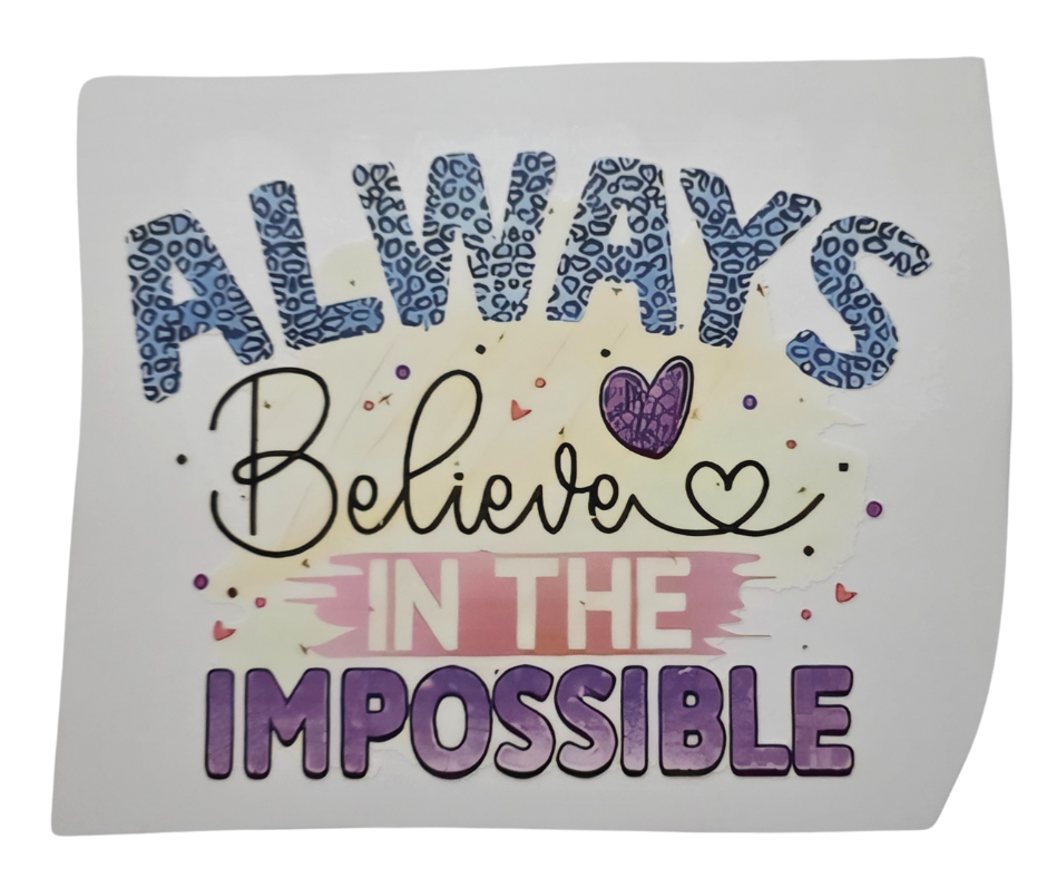 480 ALWAYS BELIEVE IN THE IMPOSSIBLE