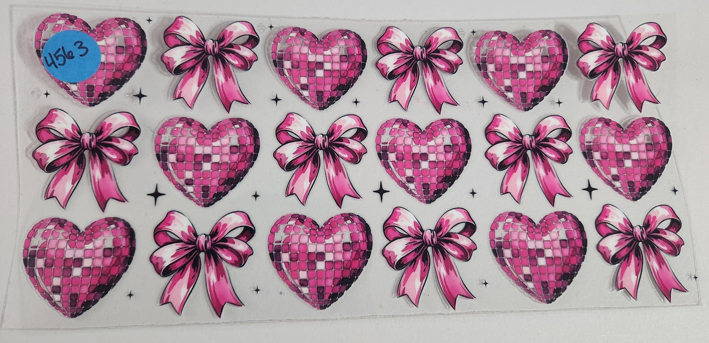 4563 HEARTS & BOWS CUP DECAL