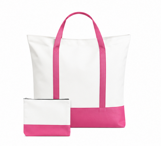 PINK ZIPPERED TOTE BAG