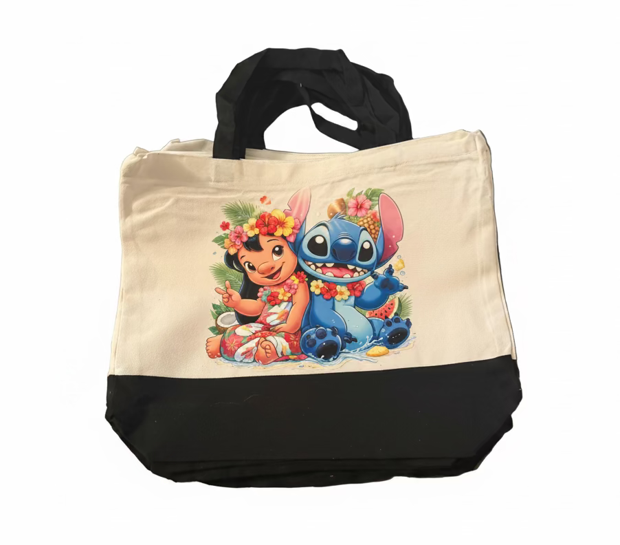 LILO AND STITCH ZIPPERED TOTE BAG