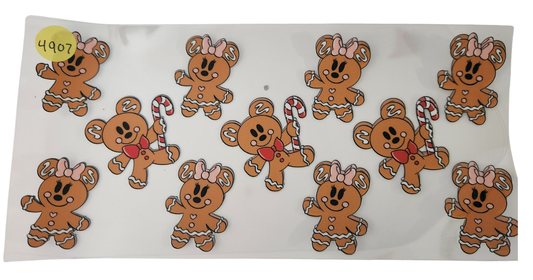 4907 MICKEY & MINNIE GINGERBREAD CUP DECAL