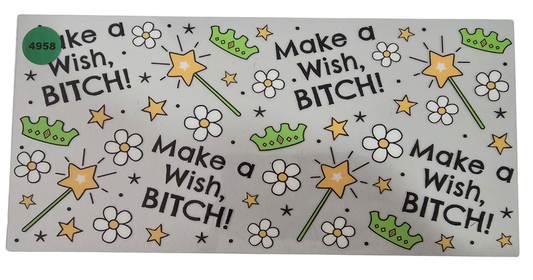4958 MAKE A WISH BITCH CUP DECAL