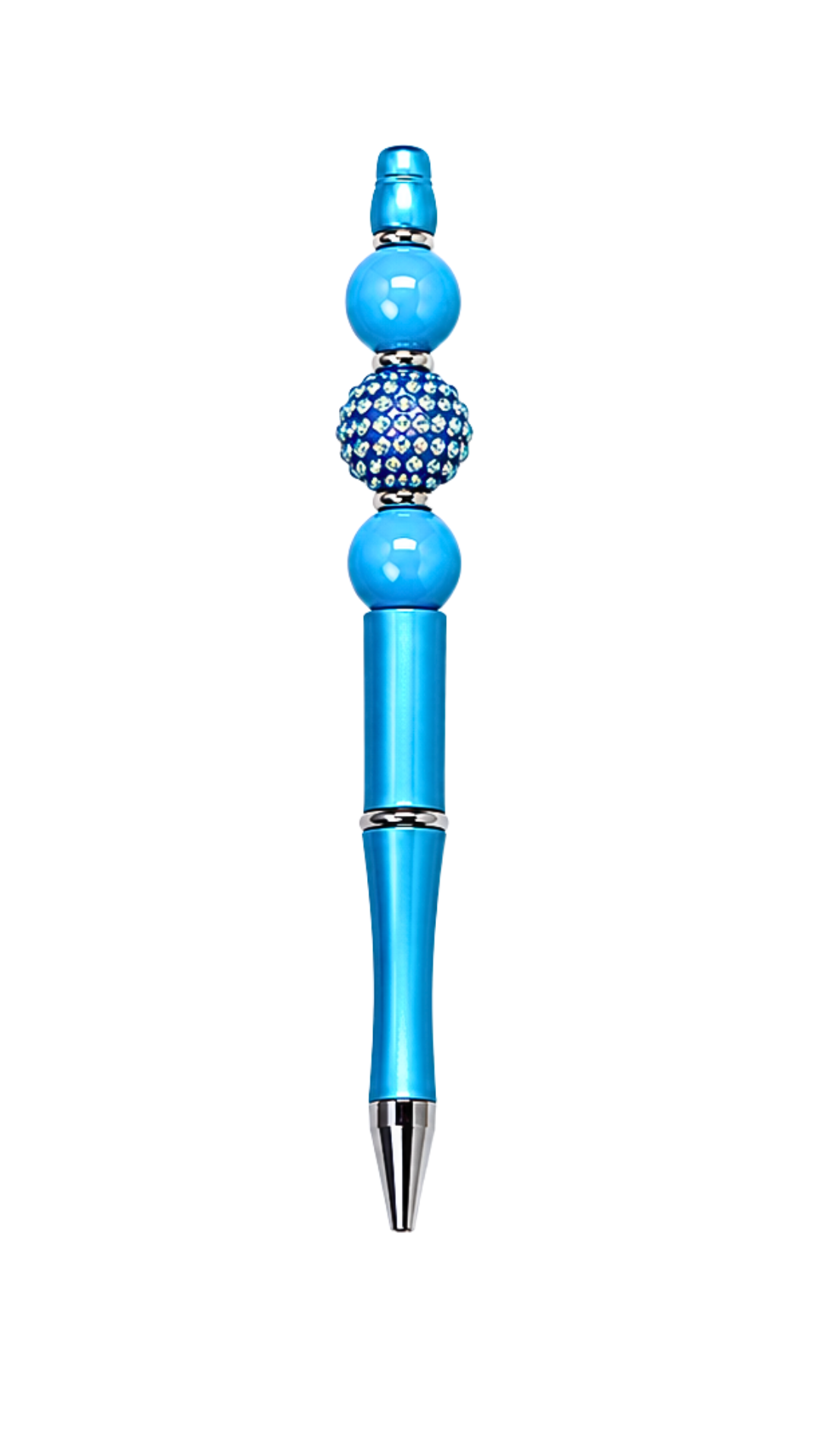 BLUE PEN WITH BLUE RHINESTONE BEAD