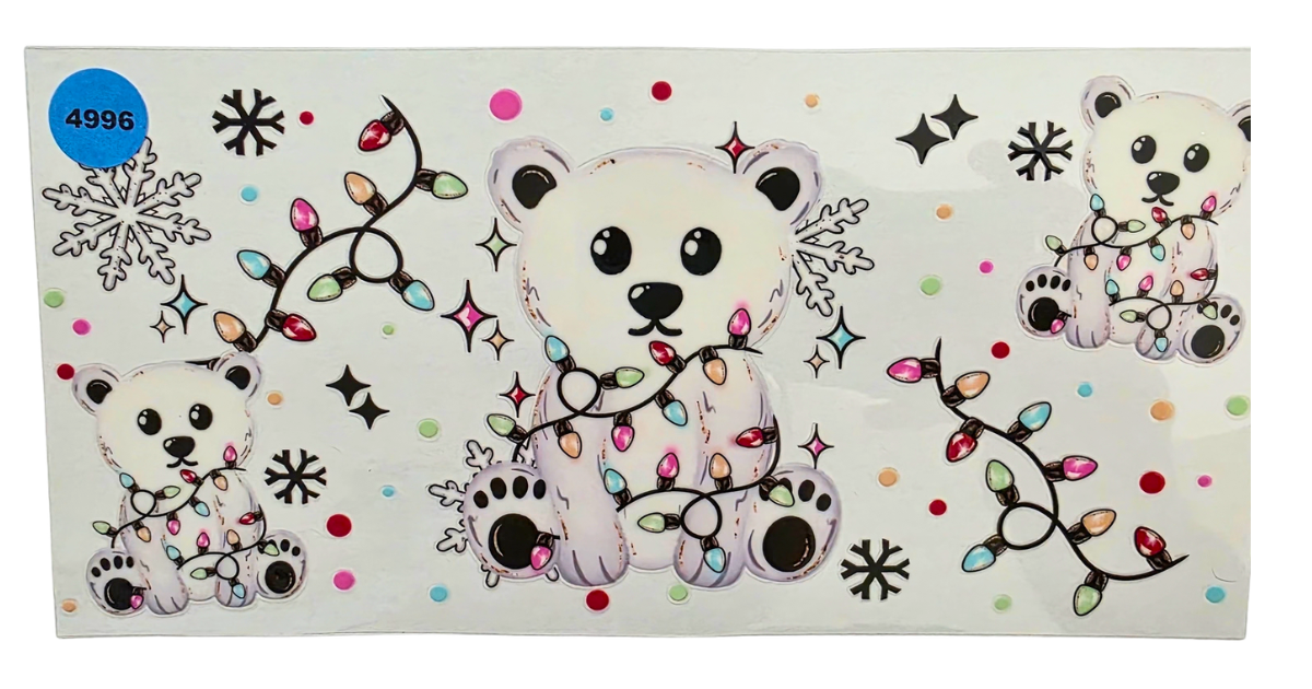 4996 CHRISTMAS BEAR CUP DECAL