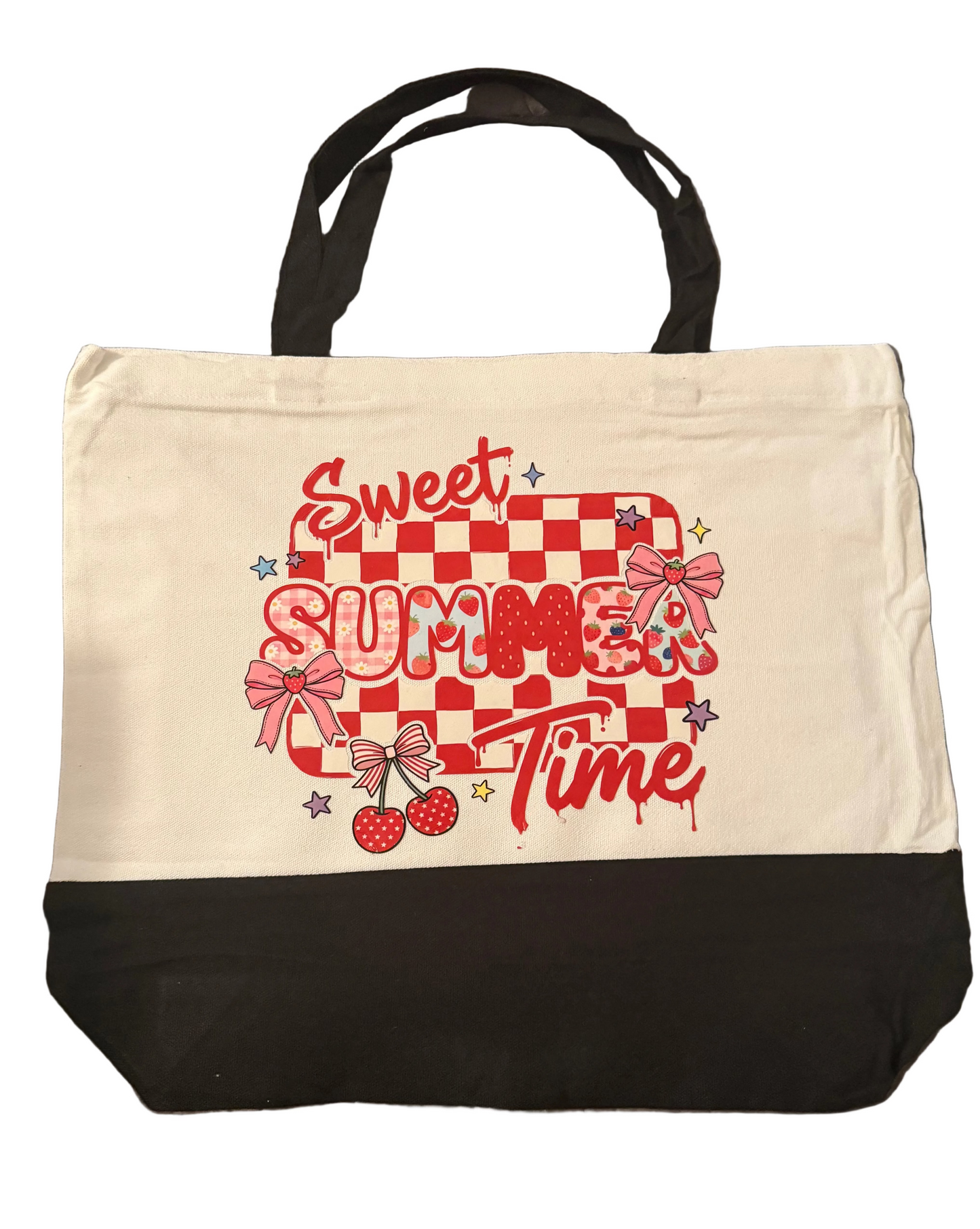 SWEET SUMMER TIME ZIPPERED TOTE BAG