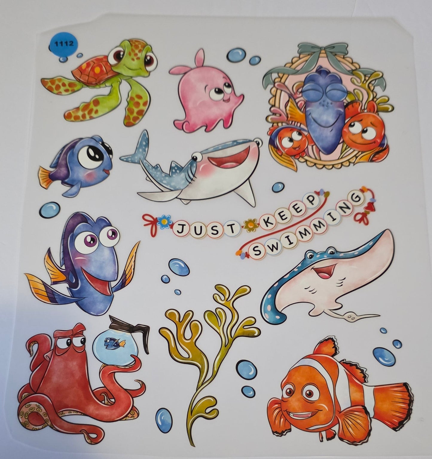 1112 JUST KEEP SWIMMING SHIRT TRANSFER