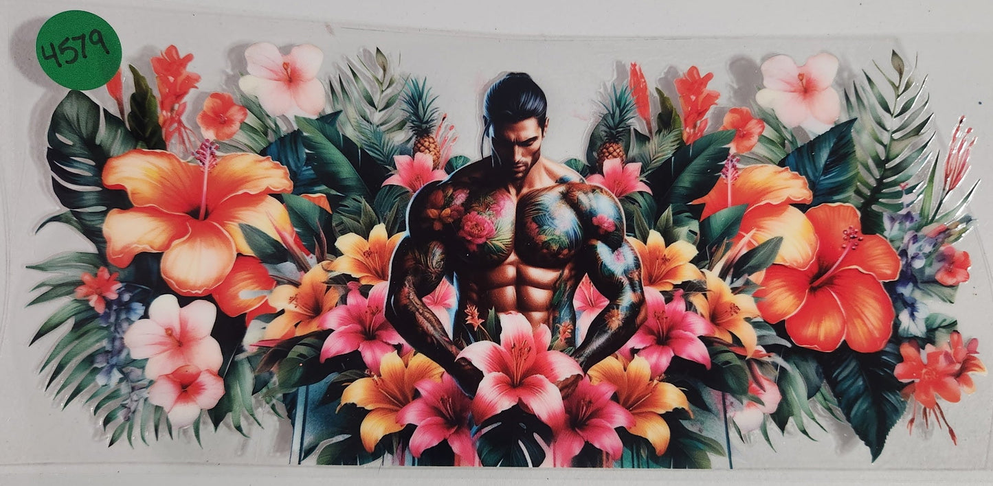4579 TROPICAL TATTO CUP DECAL