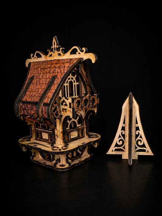 LIGHT BROWN & DARK BROWN FANTASY HOUSE
