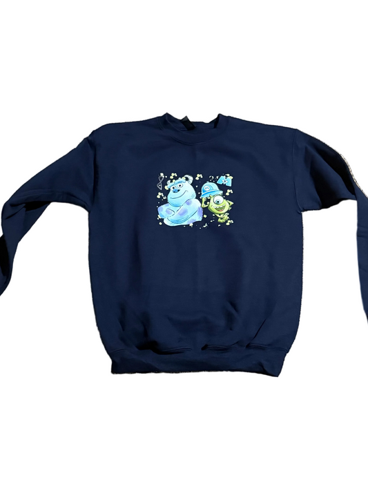 KIDS XL NAVY CREWNECK MONSTER INC