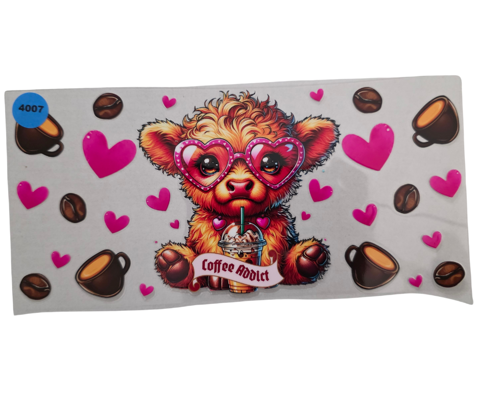 4007 HIGHLAND COW COFFEE ADDICT
