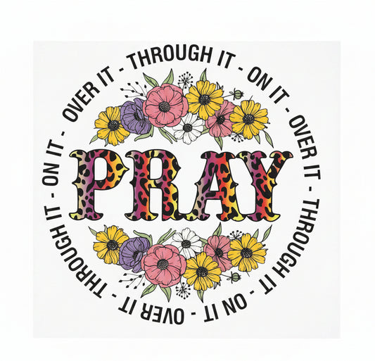 PRAY ON IT, OVER IT TOTE BAG TRANSFER
