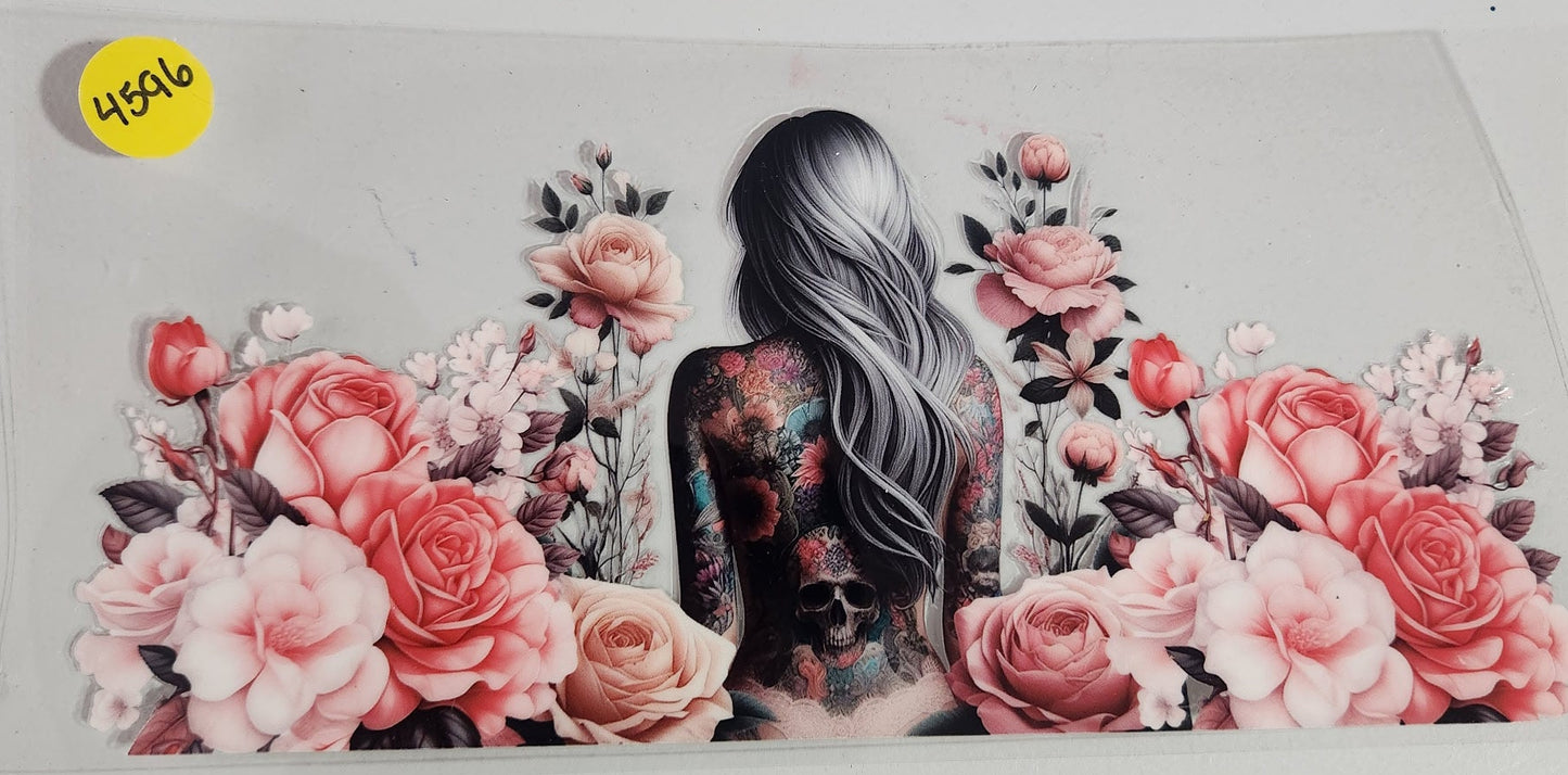 4596 FLORAL TATTOO GIRL