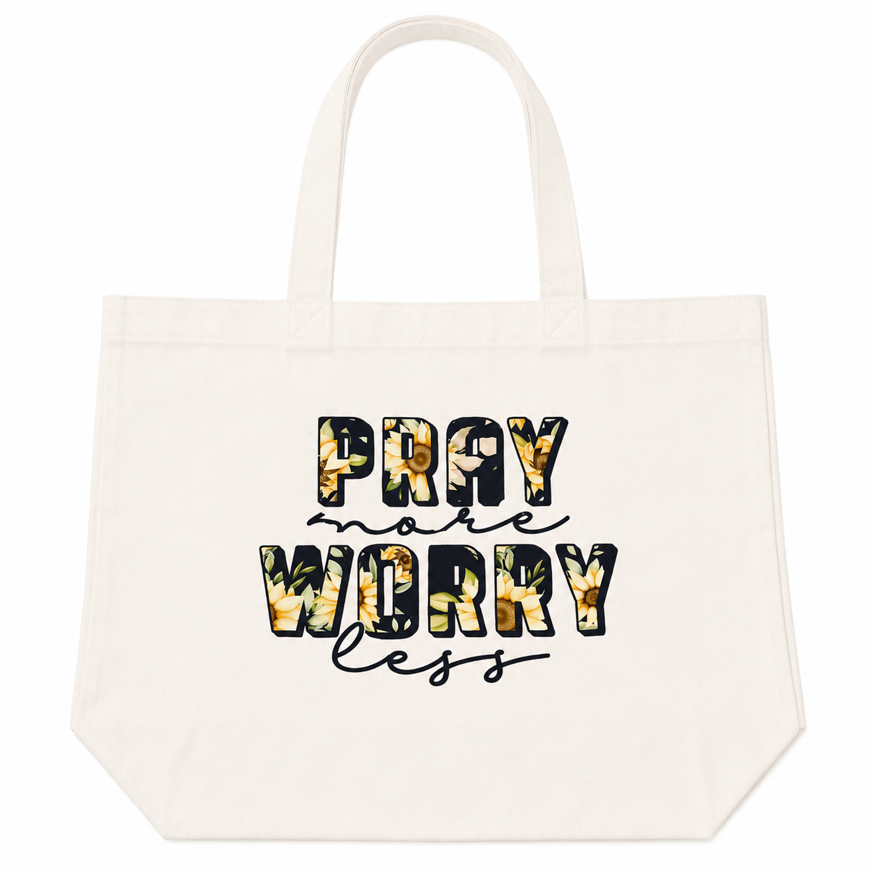 PRAY MORE WORRY LESS TOTE BAG