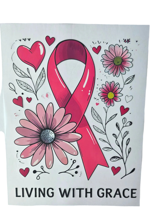 LIVING WITH GRACE TOTE BAG TRANSFER