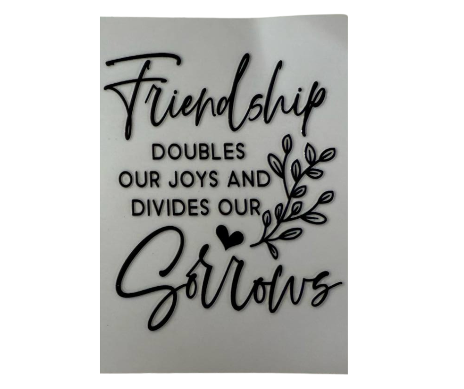 FRIENDSHIP DOUBLES OUR JOYS AND DIVIDES OUR SORROWS (SINGLE)