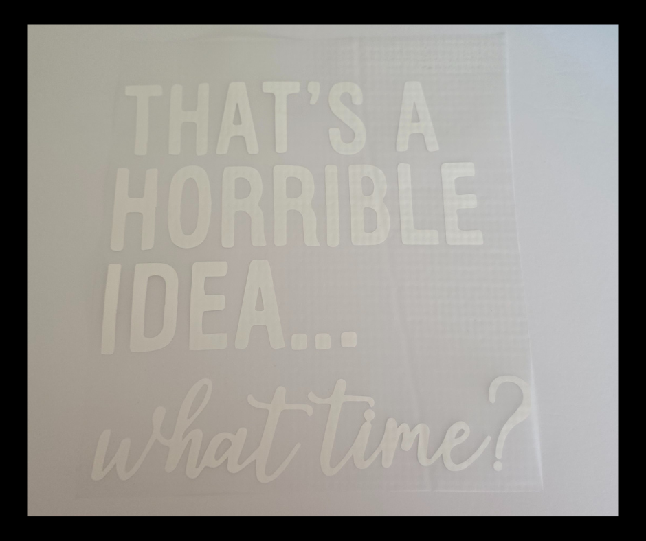 THATS A HORRIBLE IDEA WHAT TIME TRANSFER