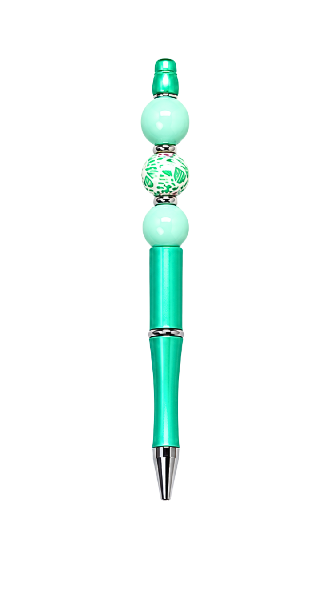 MINT PEN WITH MINT AND LEAF BEAD
