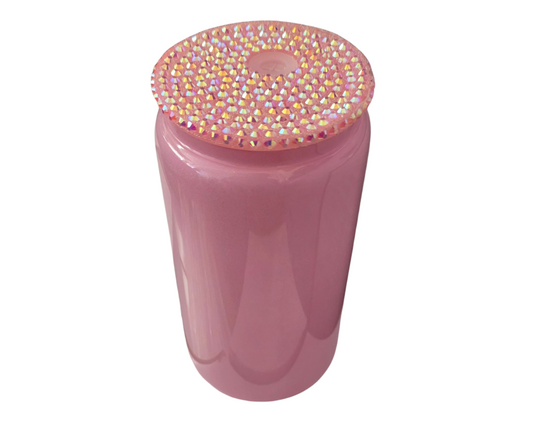 16oz LIGHT PINK WITH BLIND LID  (DECAL ONLY)