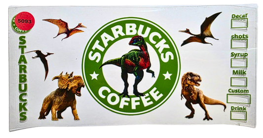 5093 DINOSAURS STARBUCKS CUP DECAL