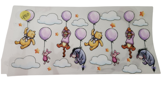4910 POOH PINK BALLOON CUP DECAL