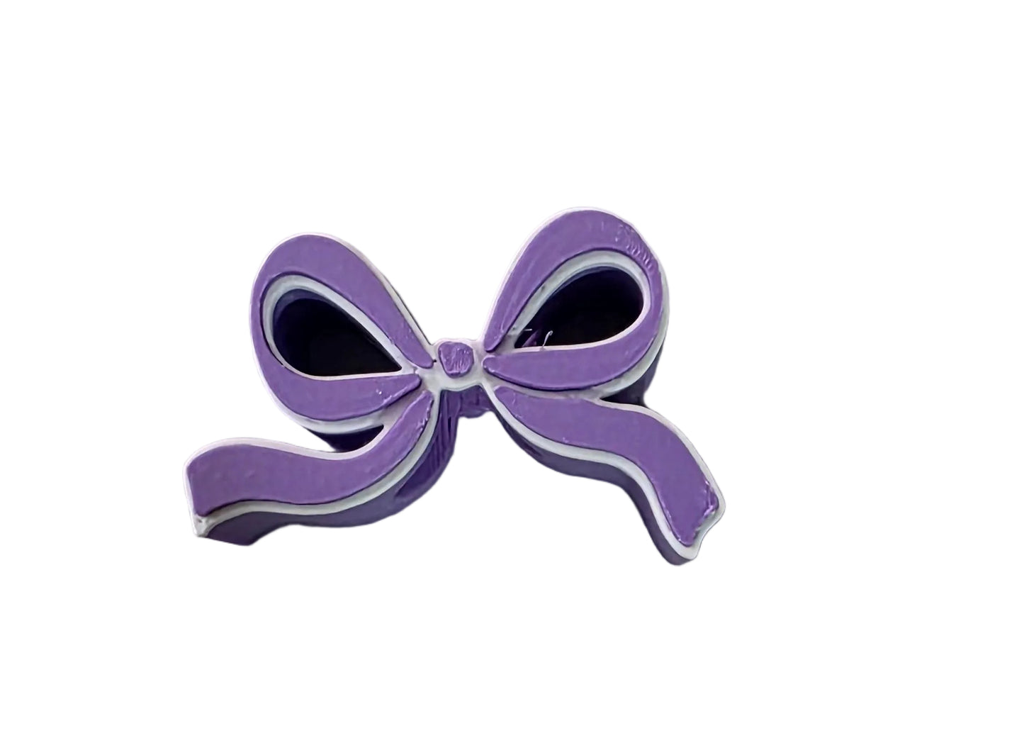 PURPLE BOW STRAW TOPPER