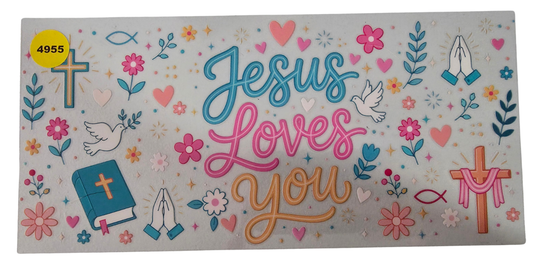 4955 JESUS LOVES YOU CUP DECAL