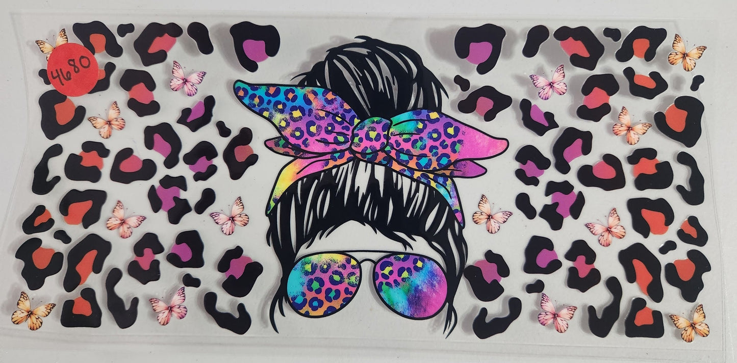 4680 CHEETAH MOM BUN CUP DECAL