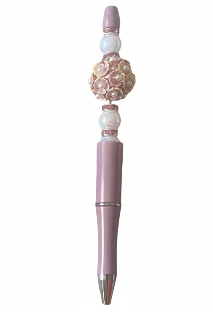 PINK FLOWER BEAD PEN