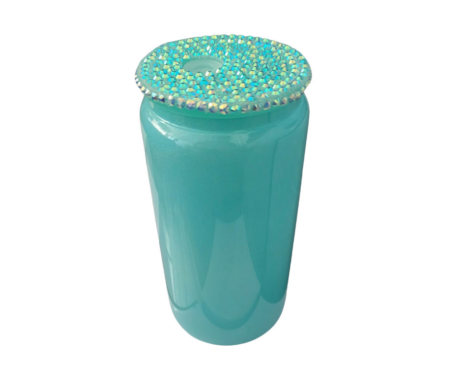 16oz GLASS MINT WITH BLIND LID (DECAL ONLY)