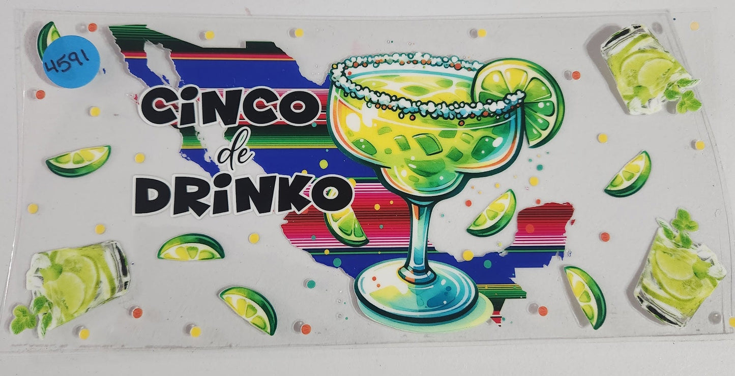 4591 CINCO DE DRINKO CUP DECAL