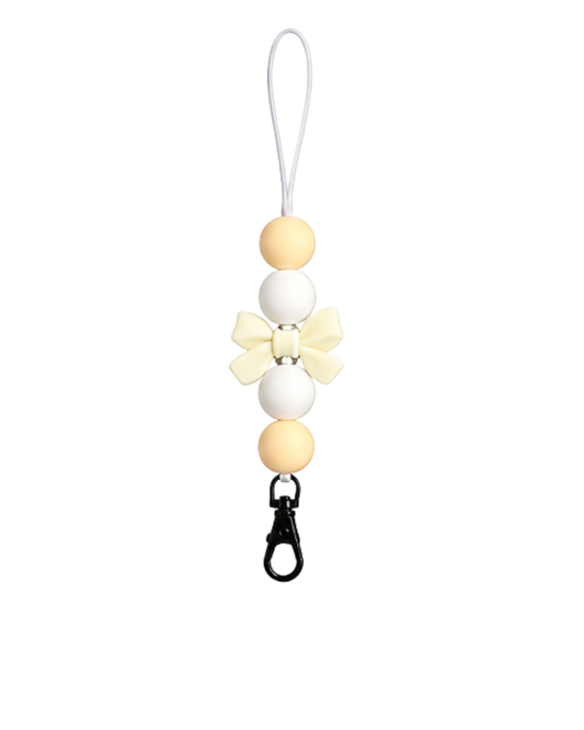 DARK YELLOW & WHITE BOW FRESHIE HANGER