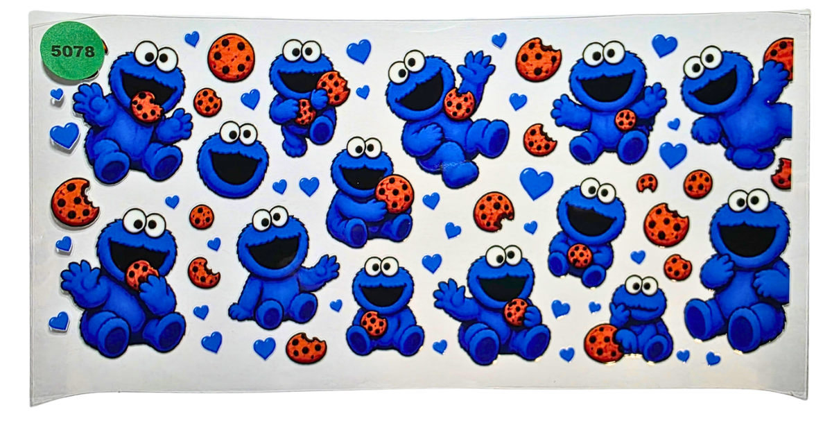 5078 DARK BLUE COOKIE MONSTER CUP DECAL