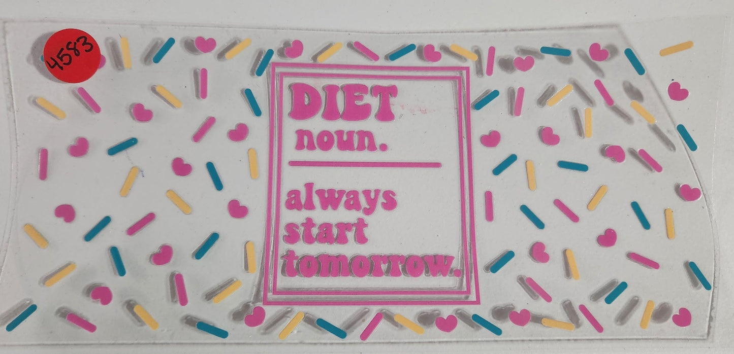 4583 DIET NOUN CUP DECAL