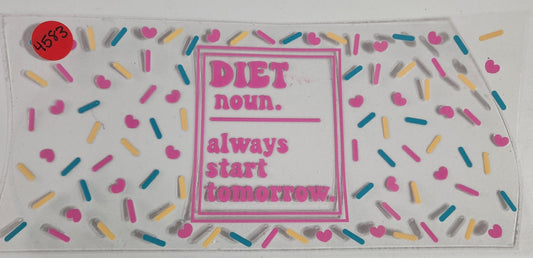 4583 DIET NOUN CUP DECAL