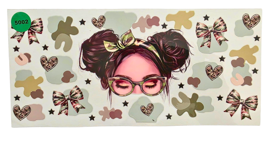 5002 CAMO MESSY BUN CUP DECAL
