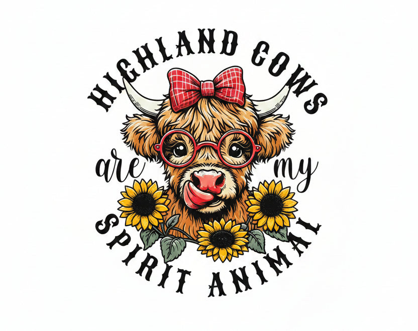 HIGHLAND COWS ARE MY SPIRIT ANIMAL TOTE BAG TRANSFER