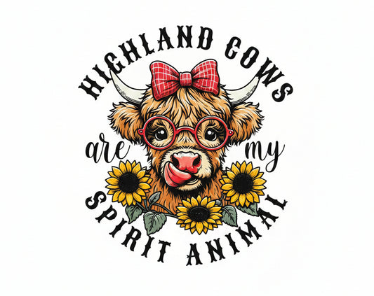 HIGHLAND COWS ARE MY SPIRIT ANIMAL TOTE BAG TRANSFER